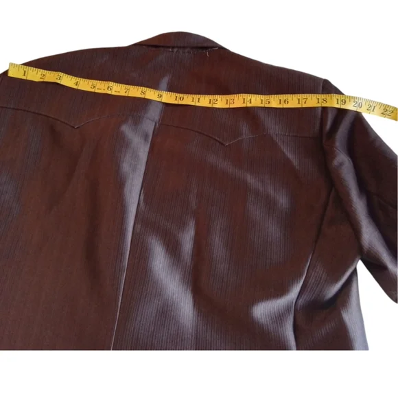 Alamo Made in Mexico Brown Western Rodeo Blazer Leather Accents Men Size 42R - Picture 15 of 16